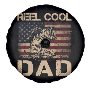 Reel Cool Dad Spare Tire Cover Funny Fishing USA Flag Patriotic Fisherman Fathers Day TS10 Print Your Wear