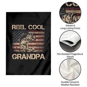 Reel Cool Grandpa Garden Flag Funny Fishing USA Flag Patriotic Fisherman Fathers Day TS10 Print Your Wear