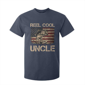 Reel Cool Uncle T Shirt For Kid Funny Fishing USA Flag Patriotic Fisherman Fathers Day TS10 Navy Print Your Wear