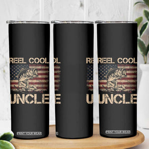 Reel Cool Uncle Skinny Tumbler Funny Fishing USA Flag Patriotic Fisherman Fathers Day TS10 Print Your Wear