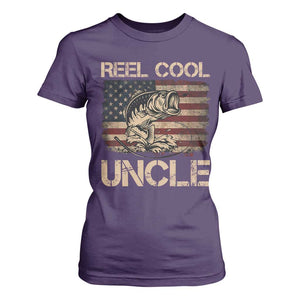 Reel Cool Uncle T Shirt For Women Funny Fishing USA Flag Patriotic Fisherman Fathers Day TS10 Purple Print Your Wear