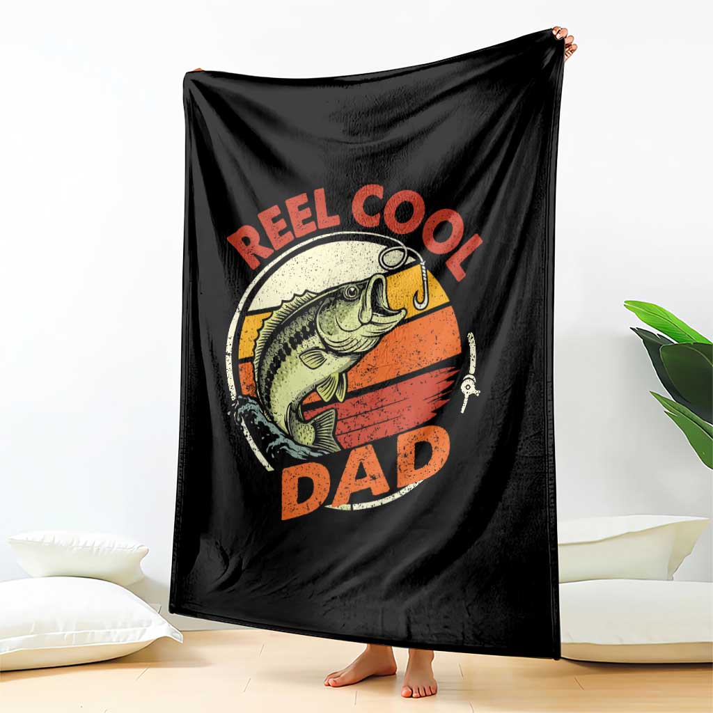 Reel Cool Dad Throw Blanket Funny Fathers Day Fishing Lover Fisherman TS10 Print Your Wear
