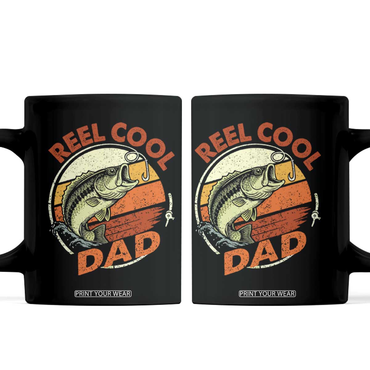 Reel Cool Dad Coffee Mug Funny Fathers Day Fishing Lover Fisherman TS10 Black Print Your Wear
