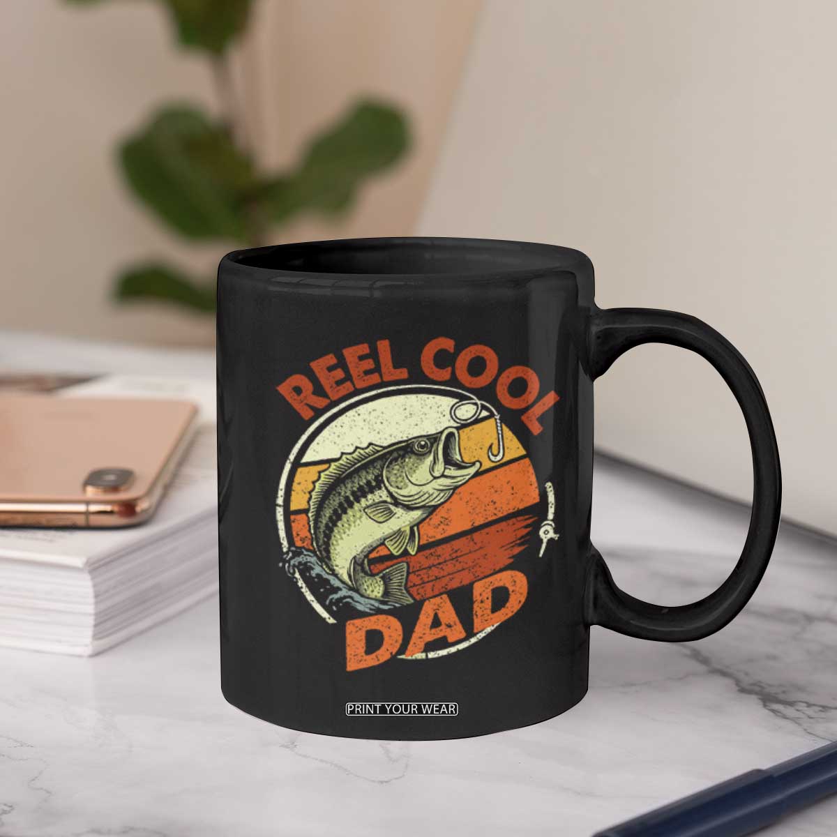 Reel Cool Dad Coffee Mug Funny Fathers Day Fishing Lover Fisherman TS10 Print Your Wear