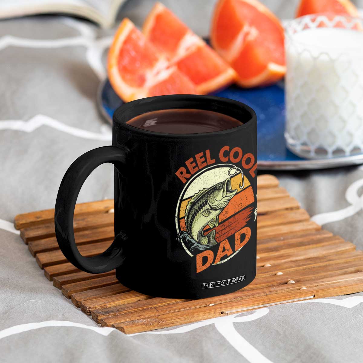 Reel Cool Dad Coffee Mug Funny Fathers Day Fishing Lover Fisherman TS10 Print Your Wear