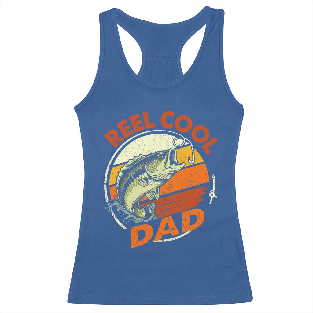 Reel Cool Dad Racerback Tank Top Funny Fathers Day Fishing Lover Fisherman TS10 Royal Blue Print Your Wear