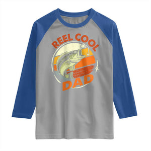 Reel Cool Dad Raglan Shirt Funny Fathers Day Fishing Lover Fisherman TS10 Sport Gray Royal Print Your Wear