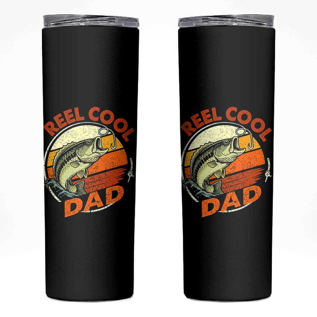 Reel Cool Dad Skinny Tumbler Funny Fathers Day Fishing Lover Fisherman TS10 Black Print Your Wear
