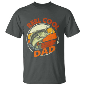 Reel Cool Dad T Shirt Funny Fathers Day Fishing Lover Fisherman TS10 Dark Heather Print Your Wear