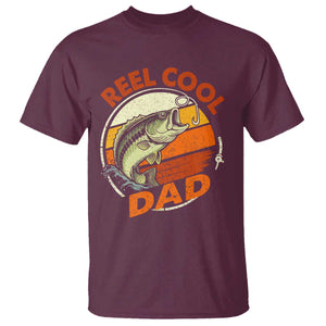 Reel Cool Dad T Shirt Funny Fathers Day Fishing Lover Fisherman TS10 Maroon Print Your Wear