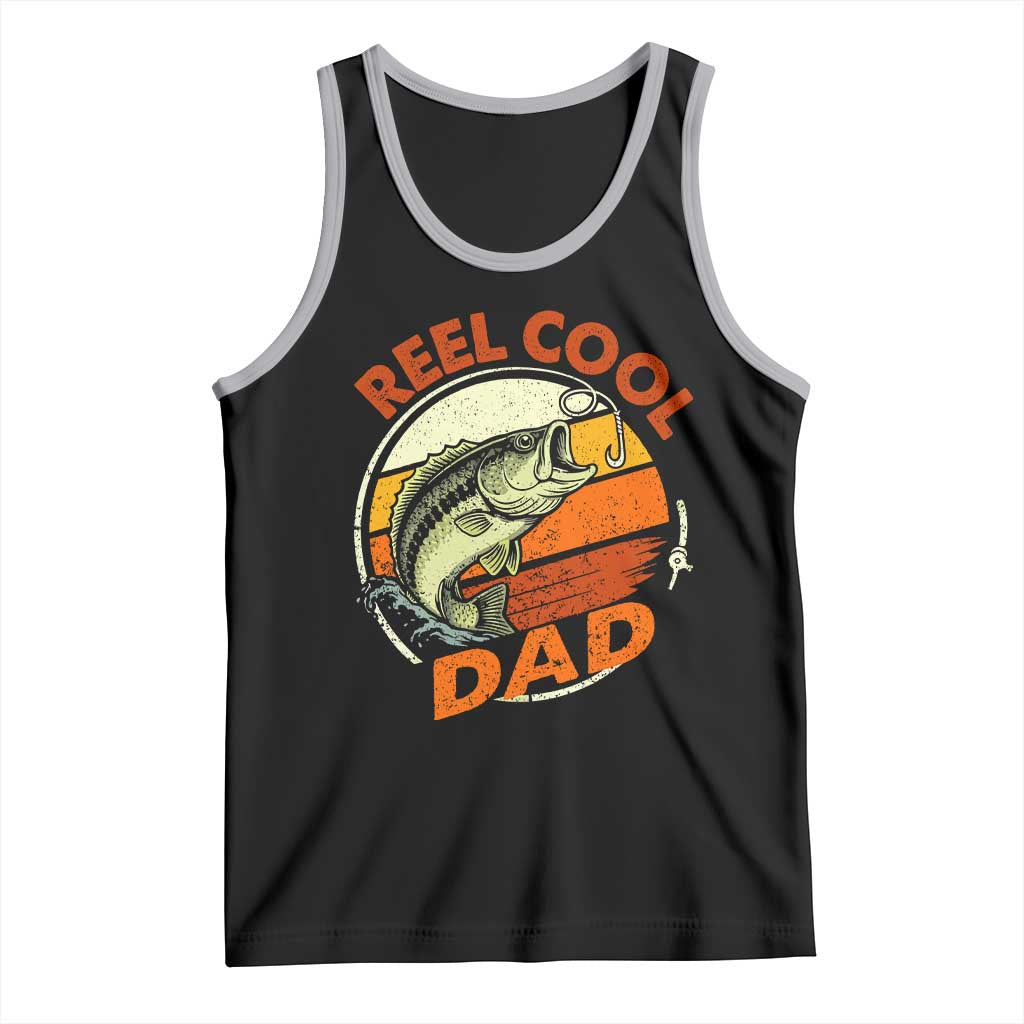 Reel Cool Dad Tank Top Funny Fathers Day Fishing Lover Fisherman TS10 Black Athletic Heather Print Your Wear