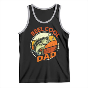 Reel Cool Dad Tank Top Funny Fathers Day Fishing Lover Fisherman TS10 Black Athletic Heather Print Your Wear