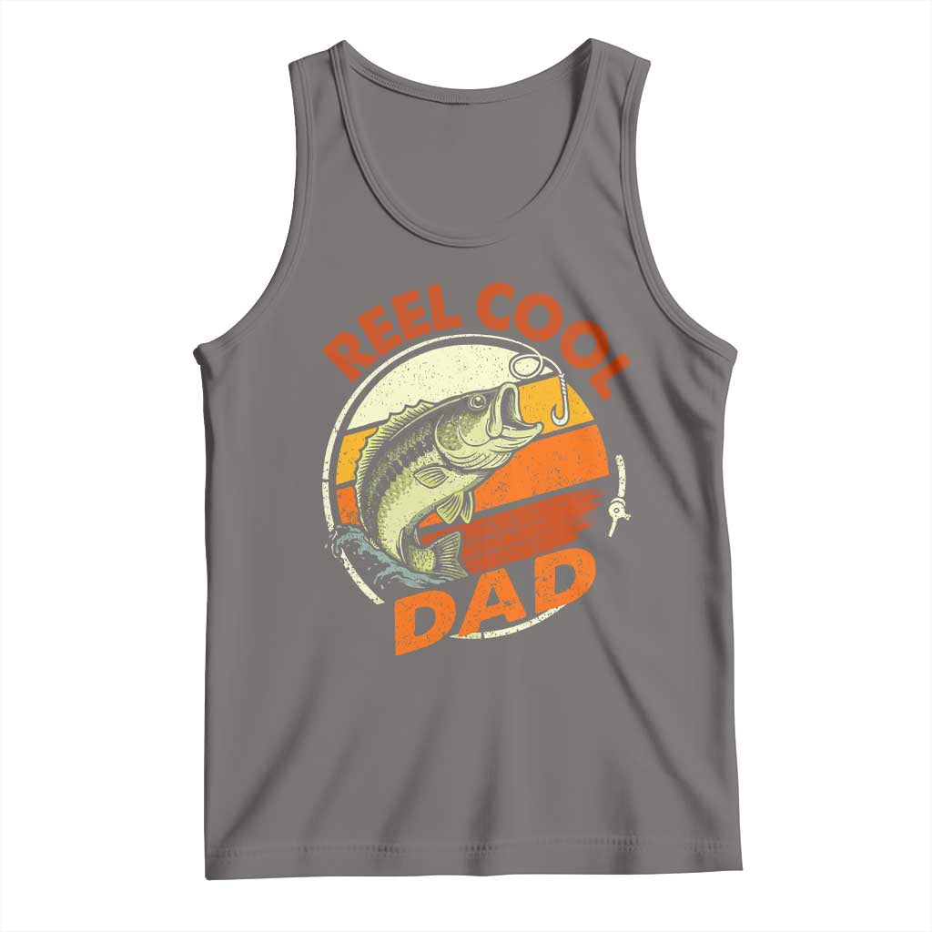 Reel Cool Dad Tank Top Funny Fathers Day Fishing Lover Fisherman TS10 Deep Heather Print Your Wear