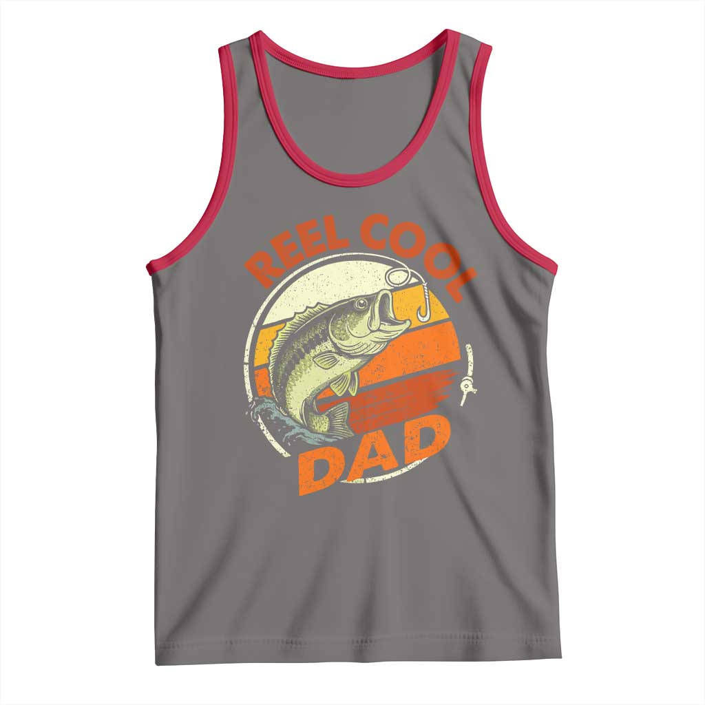 Reel Cool Dad Tank Top Funny Fathers Day Fishing Lover Fisherman TS10 Deep Heather Red Print Your Wear
