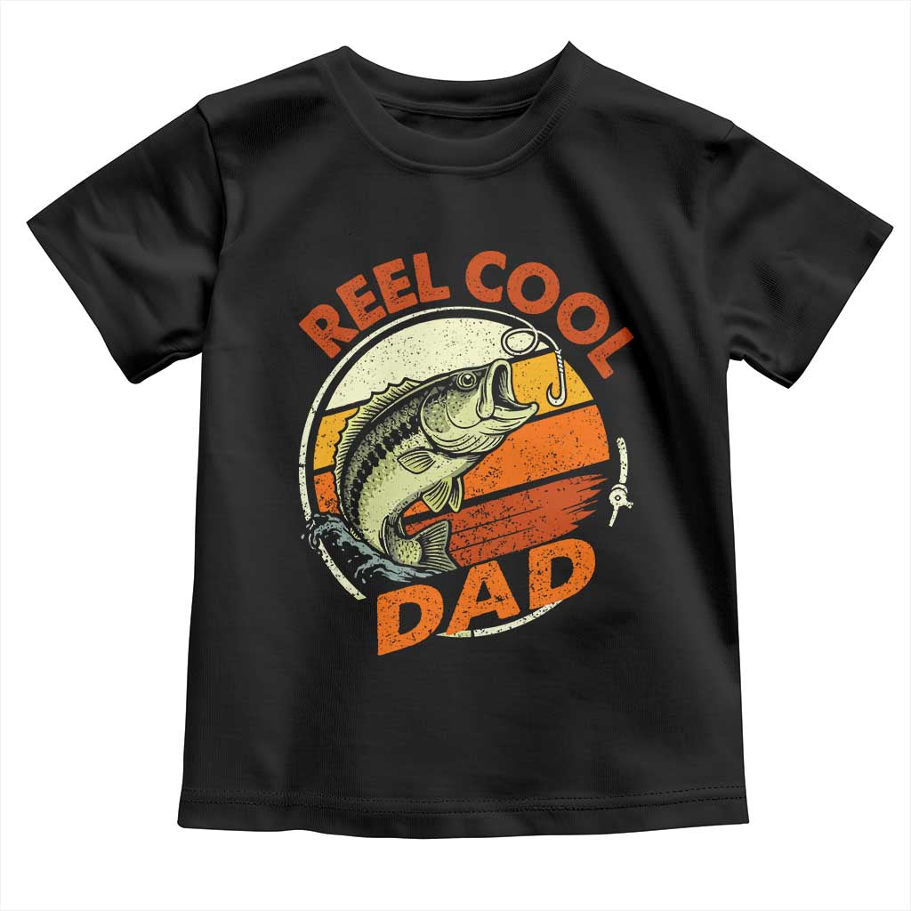 Reel Cool Dad Toddler T Shirt Funny Fathers Day Fishing Lover Fisherman TS10 Black Print Your Wear