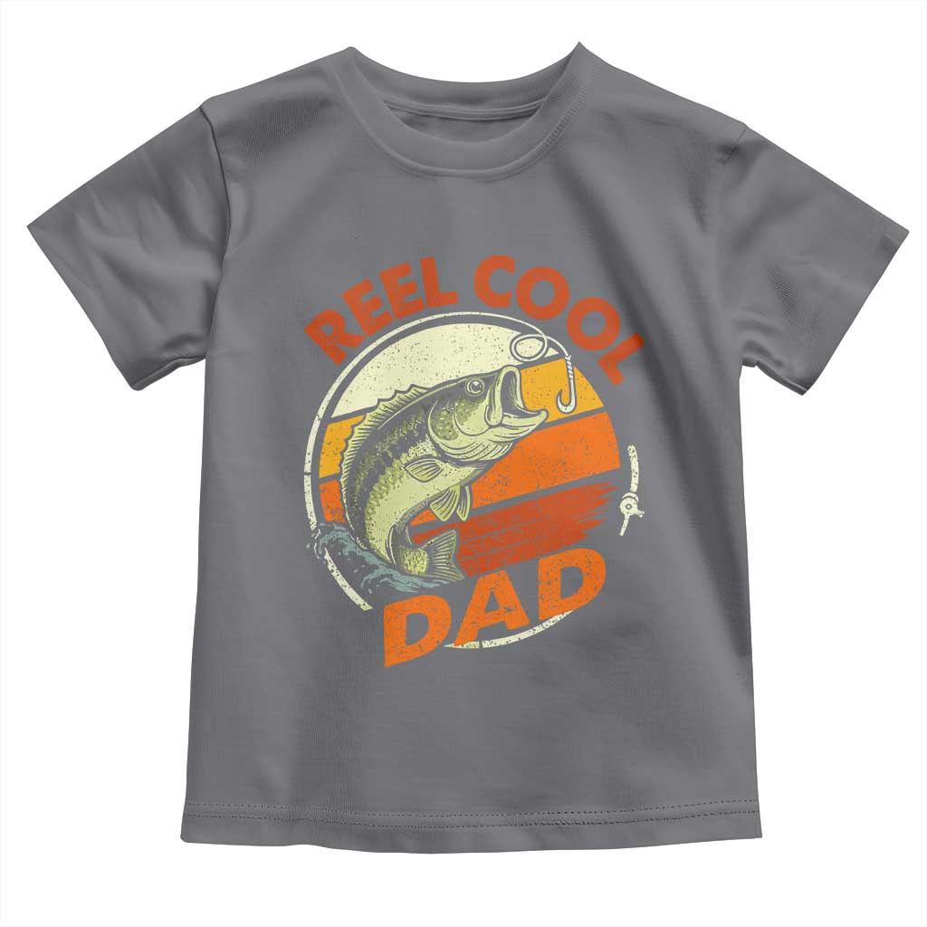Reel Cool Dad Toddler T Shirt Funny Fathers Day Fishing Lover Fisherman TS10 Charcoal Print Your Wear