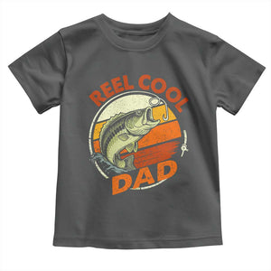 Reel Cool Dad Toddler T Shirt Funny Fathers Day Fishing Lover Fisherman TS10 Dark Heather Print Your Wear