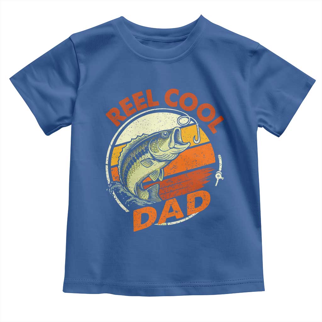 Reel Cool Dad Toddler T Shirt Funny Fathers Day Fishing Lover Fisherman TS10 Royal Blue Print Your Wear