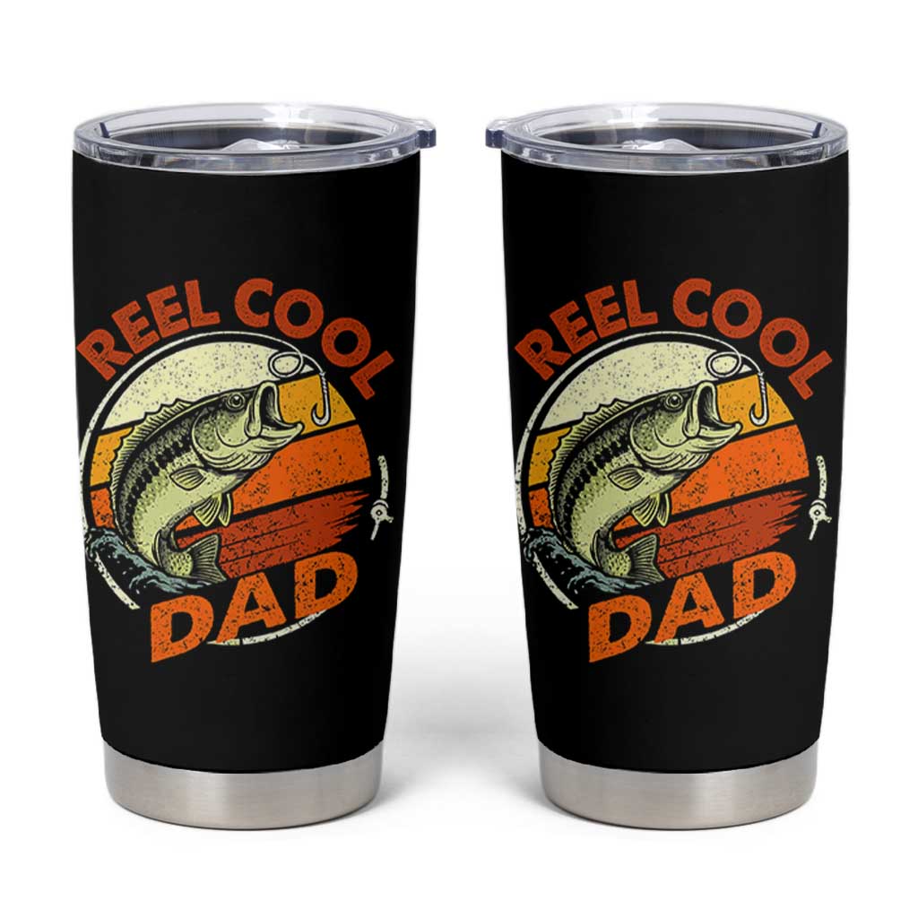 Reel Cool Dad Tumbler Cup Funny Fathers Day Fishing Lover Fisherman TS10 Black Print Your Wear