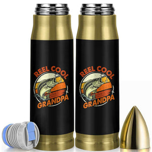 Reel Cool Grandpa Bullet Tumbler Funny Fathers Day Dada Fishing Lover Fisherman TS10 Black Print Your Wear