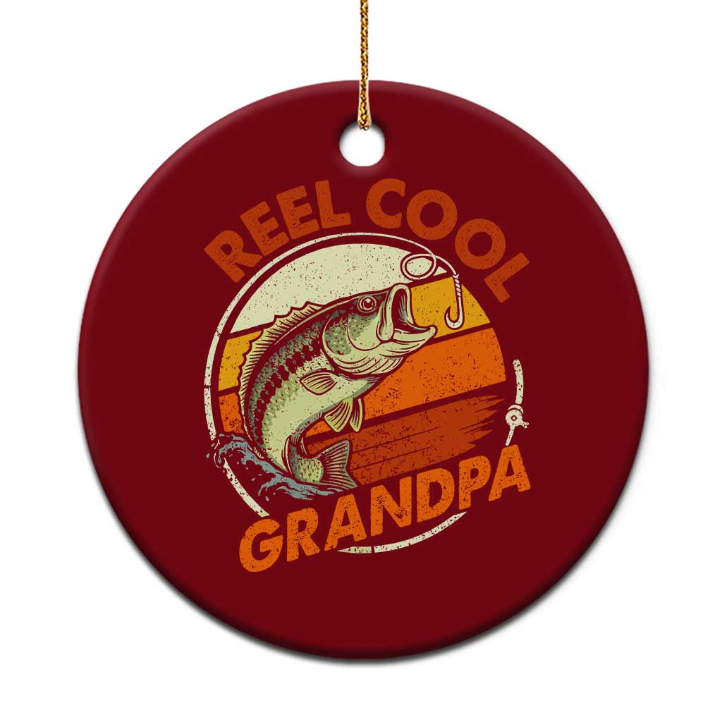 Reel Cool Grandpa Ceramic Ornament Funny Fathers Day Dada Fishing Lover Fisherman TS10 1pc Red Print Your Wear