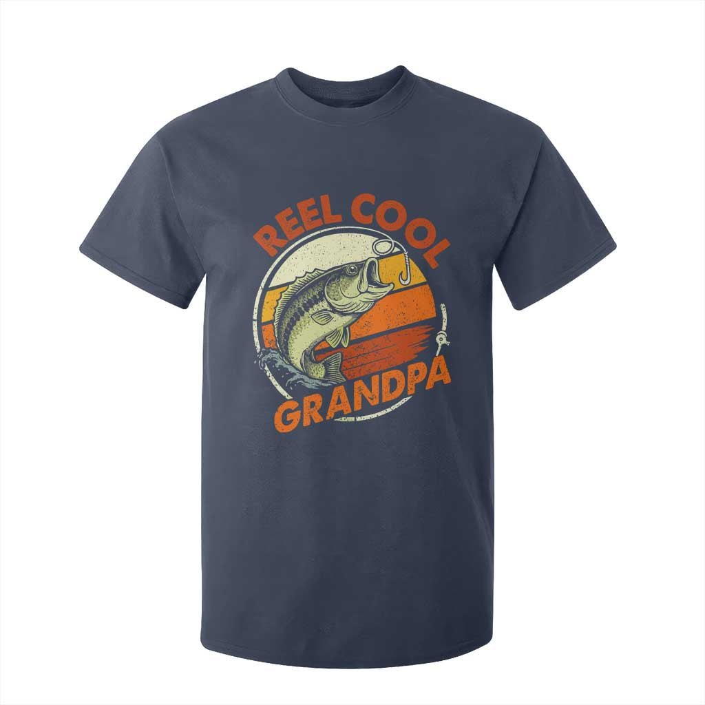 Reel Cool Grandpa T Shirt For Kid Funny Fathers Day Dada Fishing Lover Fisherman TS10 Navy Print Your Wear