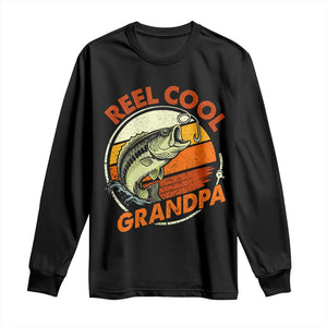 Reel Cool Grandpa Long Sleeve Shirt Funny Fathers Day Dada Fishing Lover Fisherman TS10 Black Print Your Wear