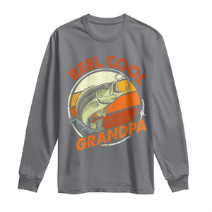 Reel Cool Grandpa Long Sleeve Shirt Funny Fathers Day Dada Fishing Lover Fisherman TS10 Charcoal Print Your Wear