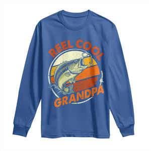 Reel Cool Grandpa Long Sleeve Shirt Funny Fathers Day Dada Fishing Lover Fisherman TS10 Royal Blue Print Your Wear