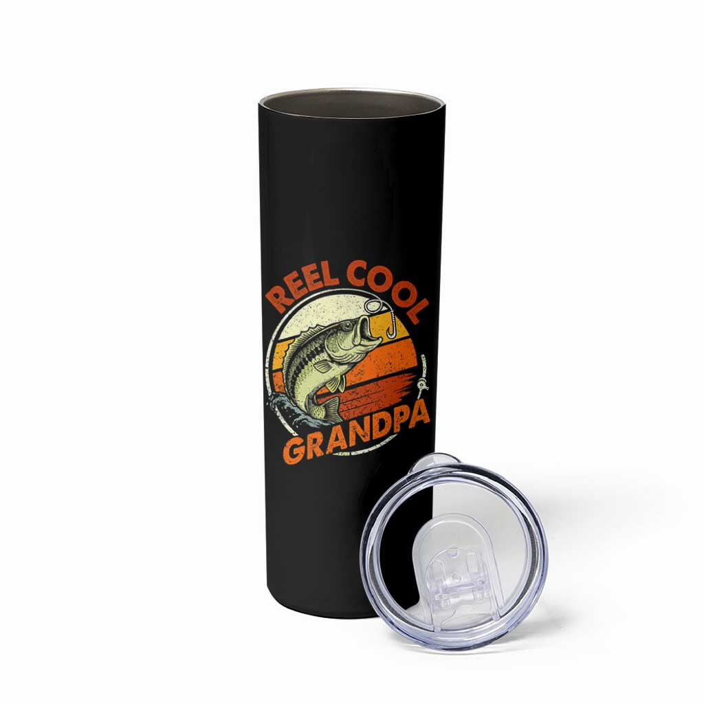 Reel Cool Grandpa Skinny Tumbler Funny Fathers Day Dada Fishing Lover Fisherman TS10 Print Your Wear