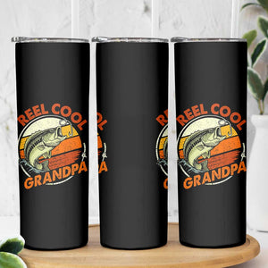 Reel Cool Grandpa Skinny Tumbler Funny Fathers Day Dada Fishing Lover Fisherman TS10 Print Your Wear