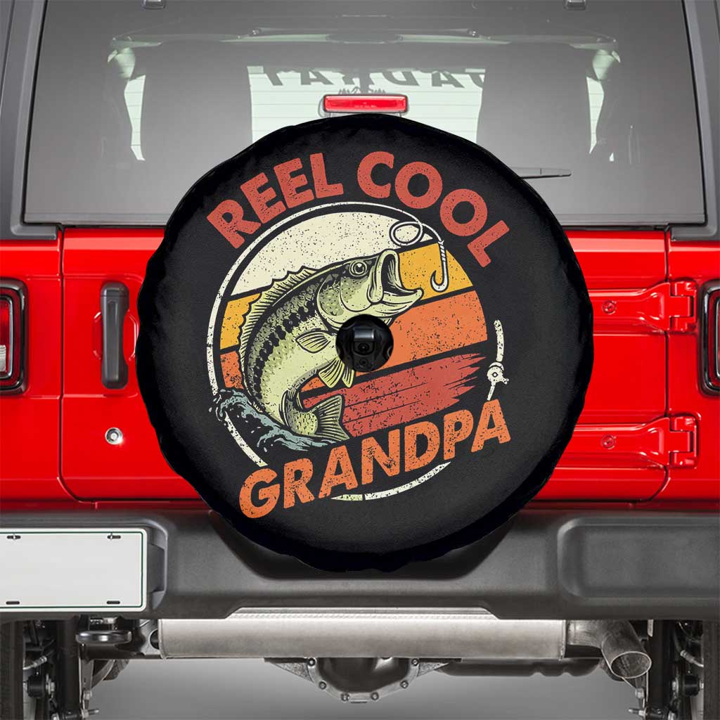 Reel Cool Grandpa Spare Tire Cover Funny Fathers Day Dada Fishing Lover Fisherman TS10 Black Print Your Wear