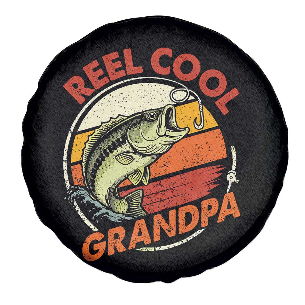 Reel Cool Grandpa Spare Tire Cover Funny Fathers Day Dada Fishing Lover Fisherman TS10 Print Your Wear