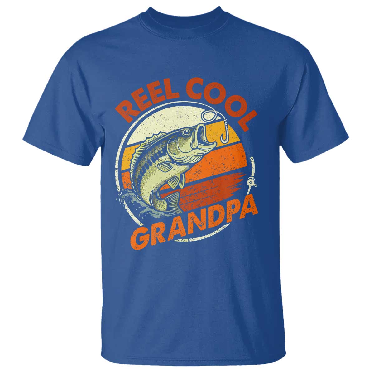 Reel Cool Grandpa T Shirt Funny Fathers Day Dada Fishing Lover Fisherman TS10 Royal Blue Print Your Wear