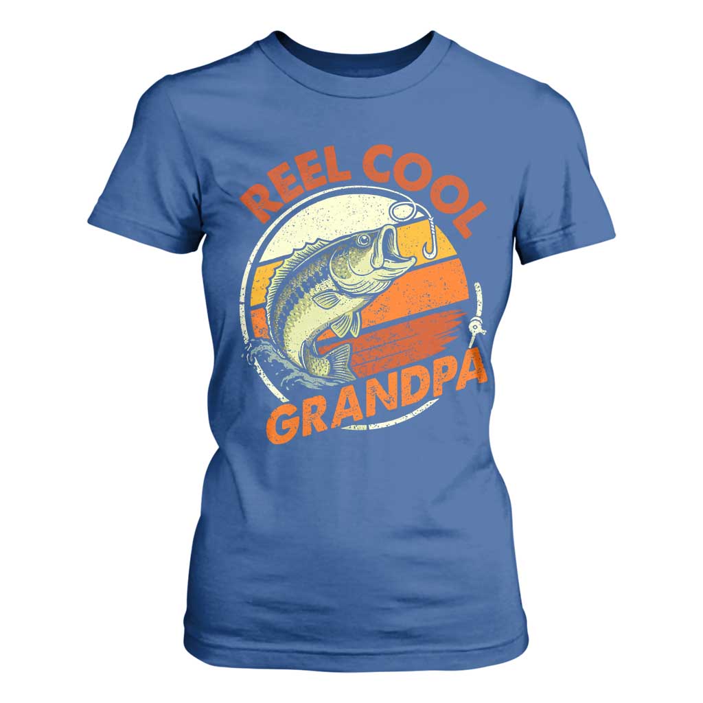 Reel Cool Grandpa T Shirt For Women Funny Fathers Day Dada Fishing Lover Fisherman TS10 Royal Blue Print Your Wear