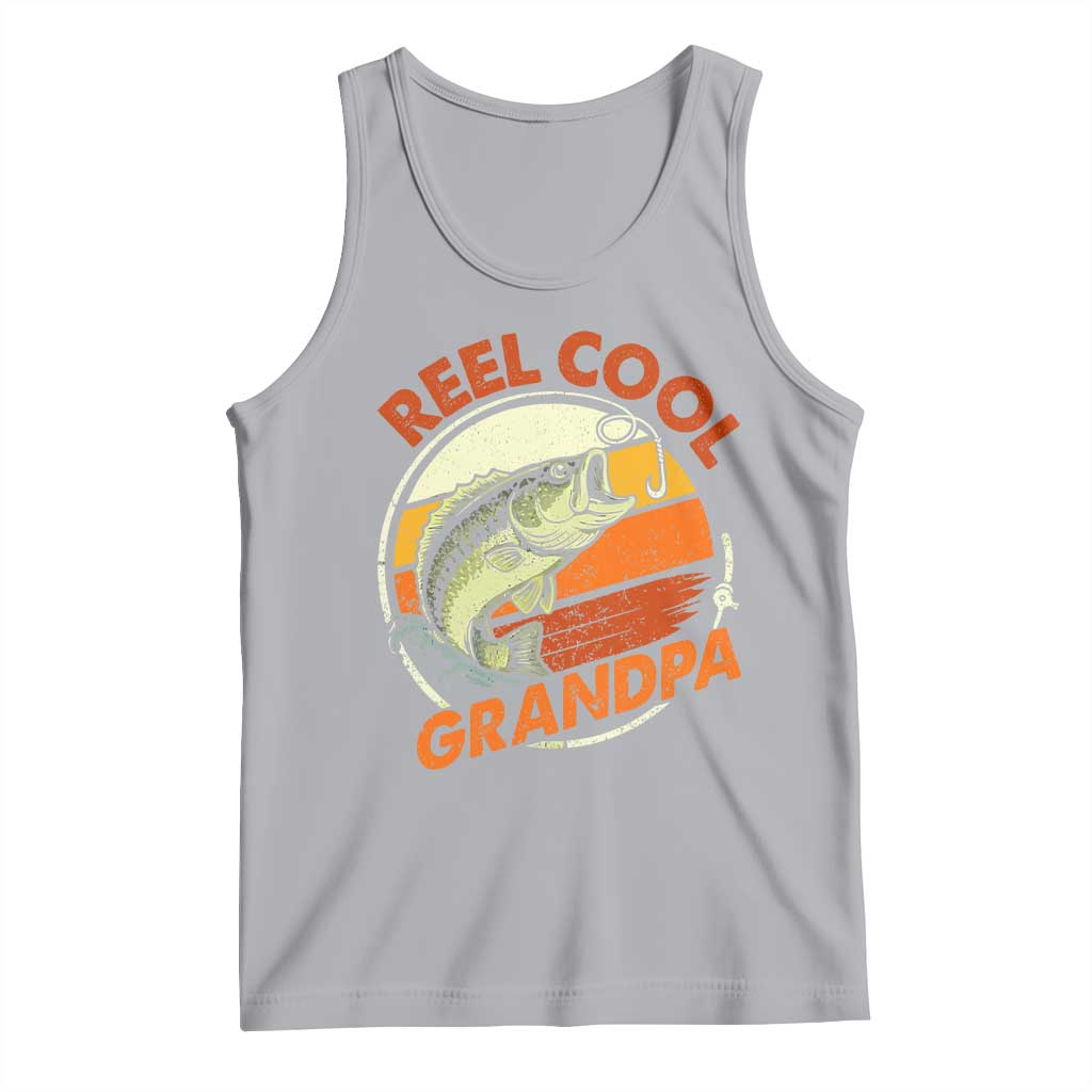 Reel Cool Grandpa Tank Top Funny Fathers Day Dada Fishing Lover Fisherman TS10 Athletic Heather Print Your Wear