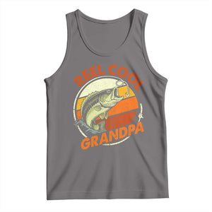 Reel Cool Grandpa Tank Top Funny Fathers Day Dada Fishing Lover Fisherman TS10 Deep Heather Print Your Wear
