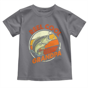 Reel Cool Grandpa Toddler T Shirt Funny Fathers Day Dada Fishing Lover Fisherman TS10 Charcoal Print Your Wear