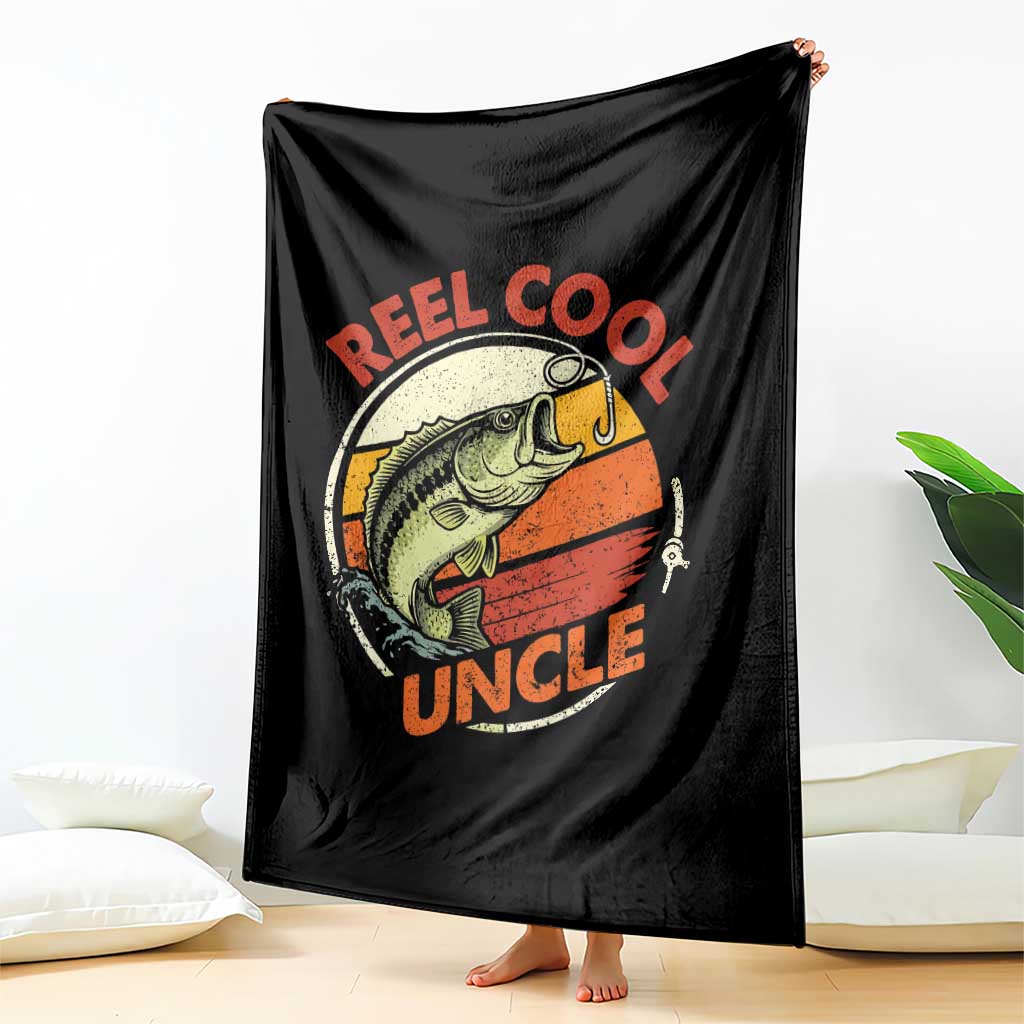 Uncle Fishing Throw Blanket Reel Cool Uncle Funny Fathers Day Fisherman TS10 Print Your Wear