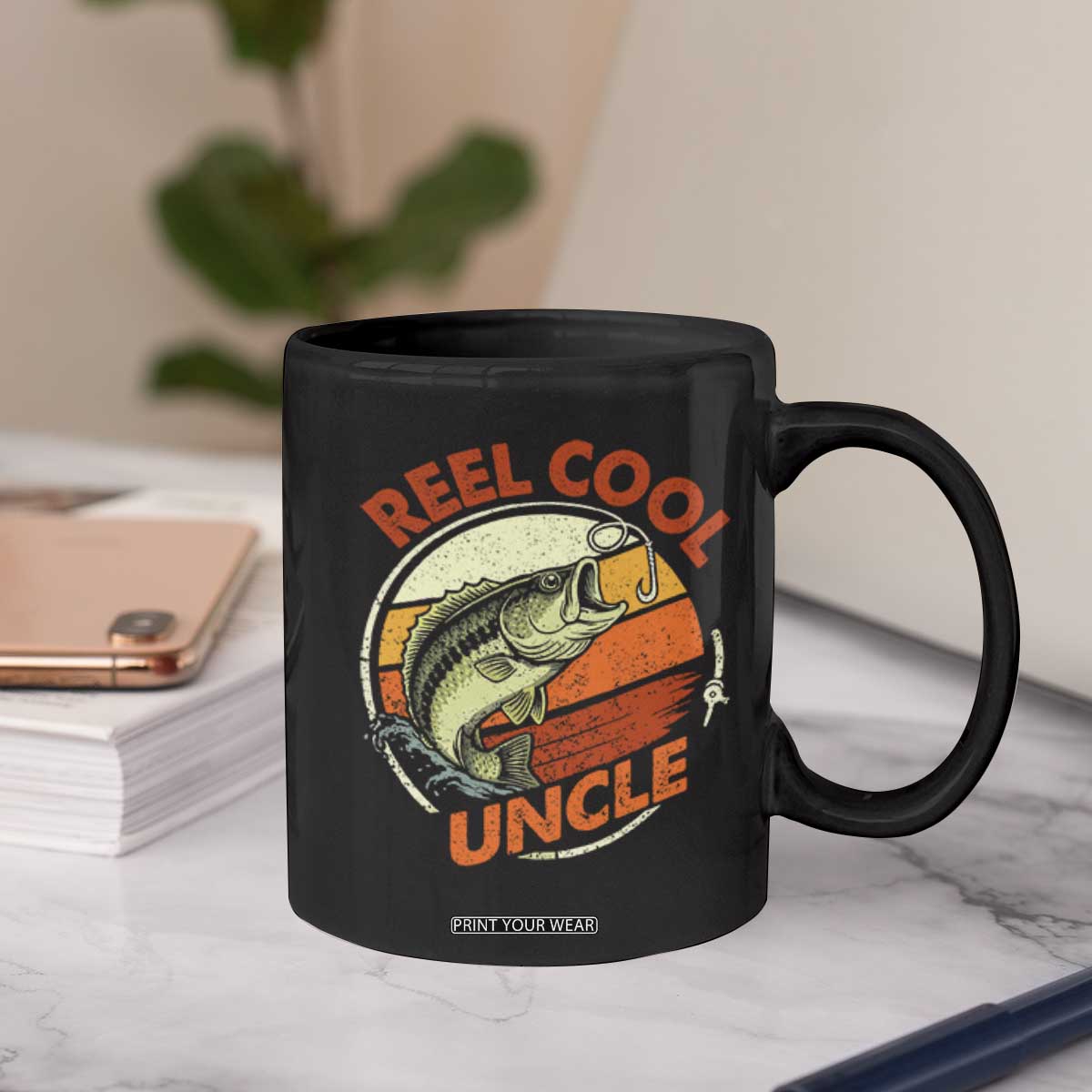 Uncle Fishing Coffee Mug Reel Cool Uncle Funny Fathers Day Fisherman TS10 Print Your Wear