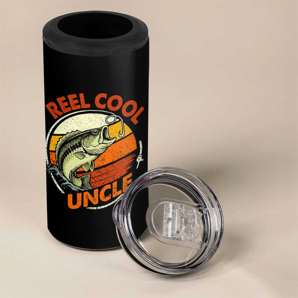 Uncle Fishing 4 in 1 Can Cooler Tumbler Reel Cool Uncle Funny Fathers Day Fisherman TS10 Print Your Wear