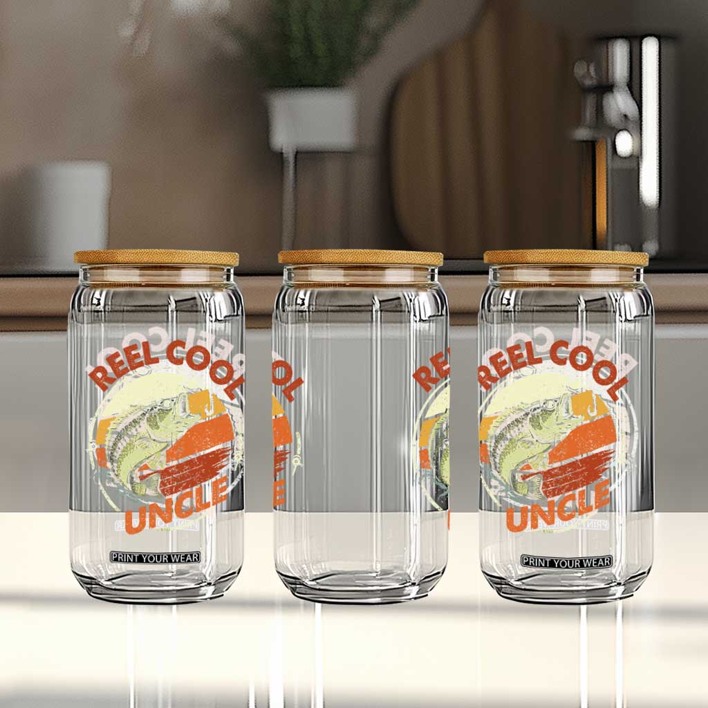 Uncle Fishing Glass Can Reel Cool Uncle Funny Fathers Day Fisherman TS10 Print Your Wear
