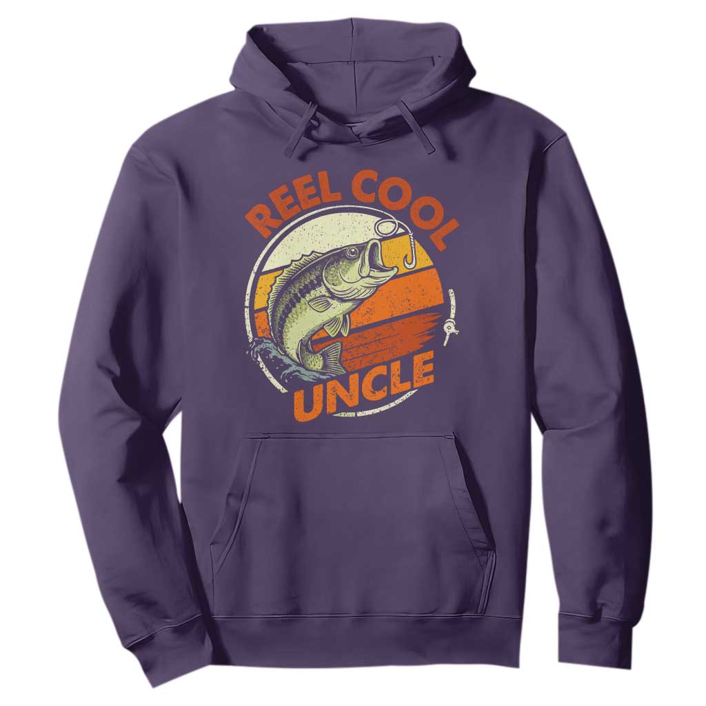 Uncle Fishing Hoodie Reel Cool Uncle Funny Fathers Day Fisherman TS10 Purple Print Your Wear