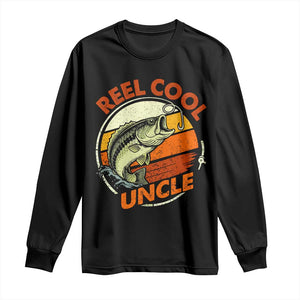 Uncle Fishing Long Sleeve Shirt Reel Cool Uncle Funny Fathers Day Fisherman TS10 Black Print Your Wear