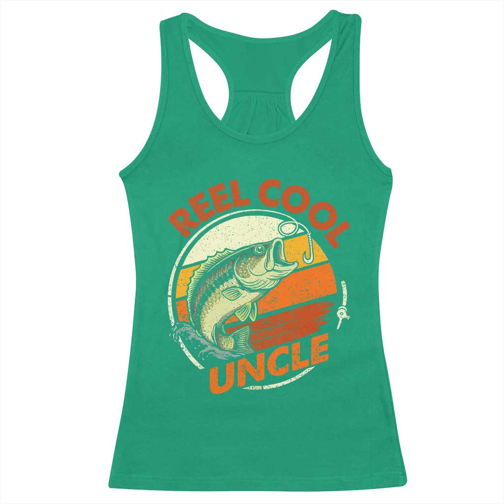 Uncle Fishing Racerback Tank Top Reel Cool Uncle Funny Fathers Day Fisherman TS10 Irish Green Print Your Wear