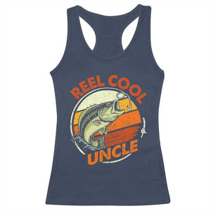 Uncle Fishing Racerback Tank Top Reel Cool Uncle Funny Fathers Day Fisherman TS10 Navy Print Your Wear
