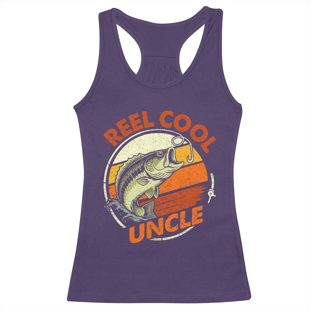 Uncle Fishing Racerback Tank Top Reel Cool Uncle Funny Fathers Day Fisherman TS10 Purple Print Your Wear