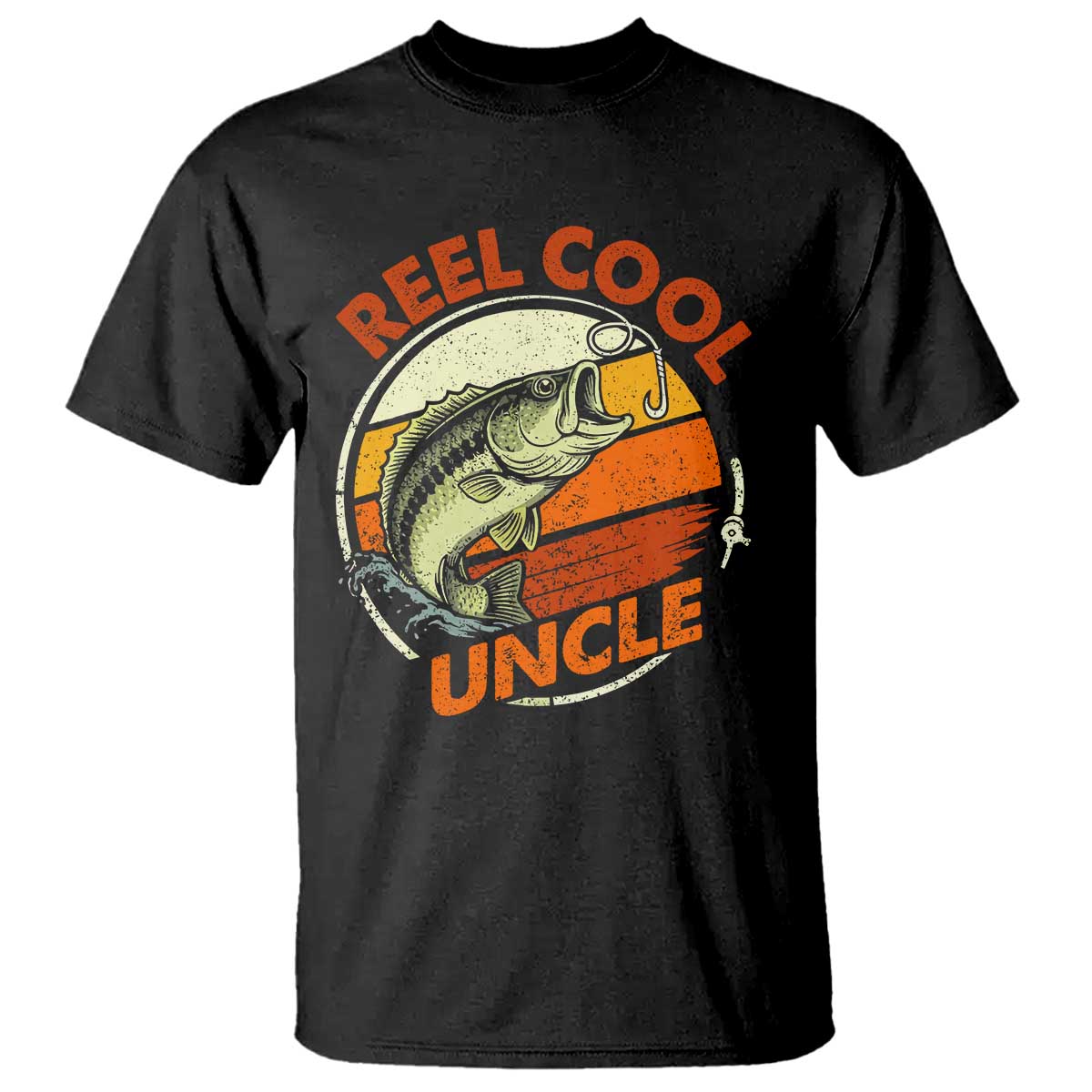 Uncle Fishing T Shirt Reel Cool Uncle Funny Fathers Day Fisherman TS10 Black Print Your Wear