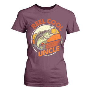 Uncle Fishing T Shirt For Women Reel Cool Uncle Funny Fathers Day Fisherman TS10 Maroon Print Your Wear