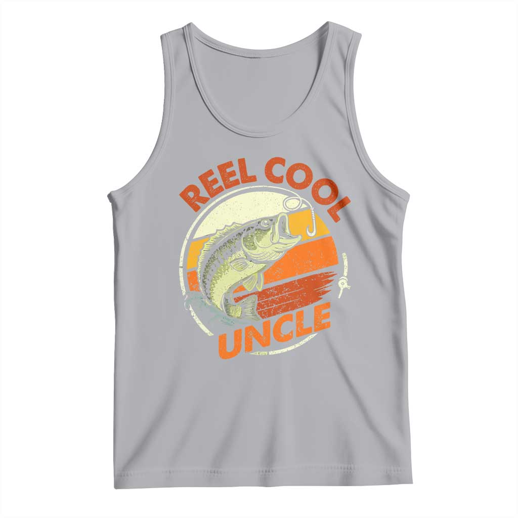 Uncle Fishing Tank Top Reel Cool Uncle Funny Fathers Day Fisherman TS10 Athletic Heather Print Your Wear